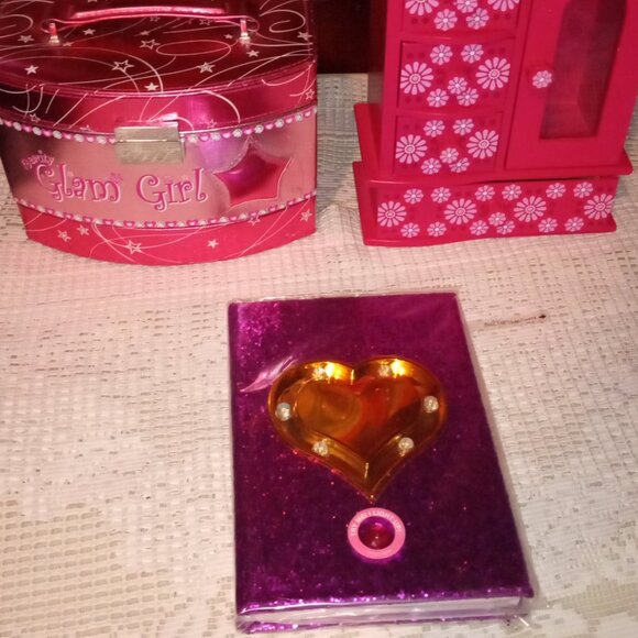 BEAUTIFUL GIRLS PINK LOT OF 2 JEWELRY BOXES AND A DIARY FOR HER SPECIAL THOUGHTS - Picture 4 of 16